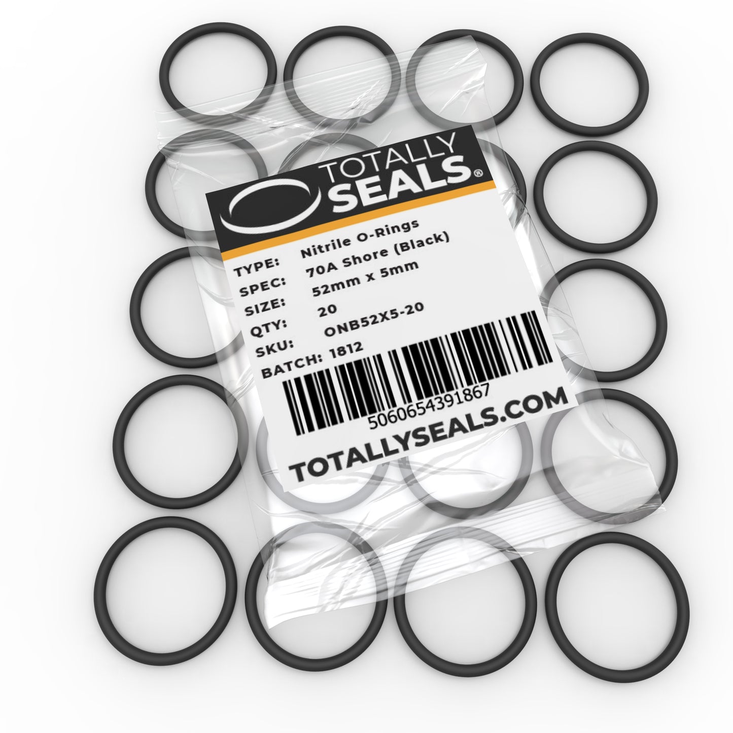 52mm x 5mm (62mm OD) Nitrile O-Rings - Totally Seals®
