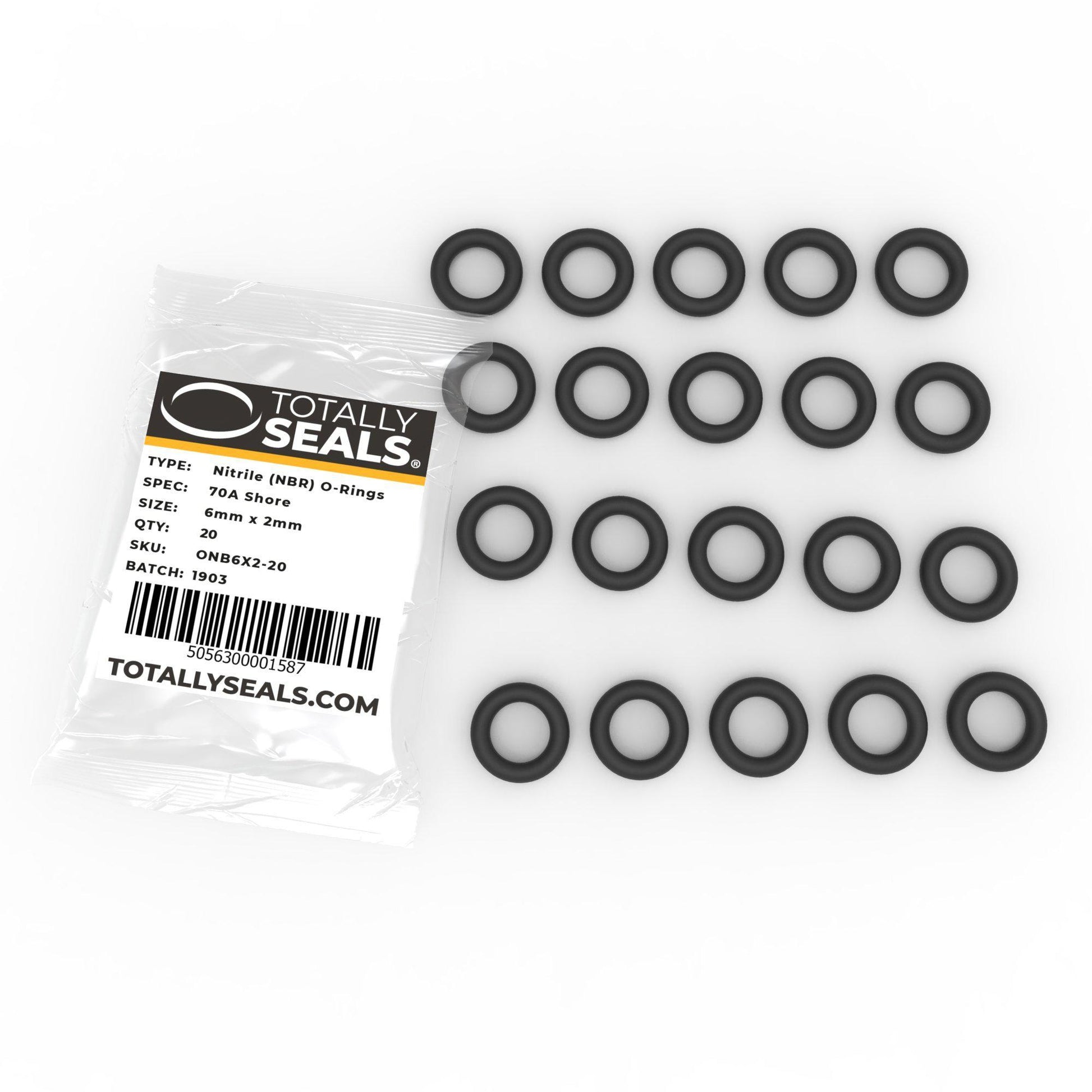 6mm x 2mm (10mm OD) Nitrile O-Rings - Totally Seals®