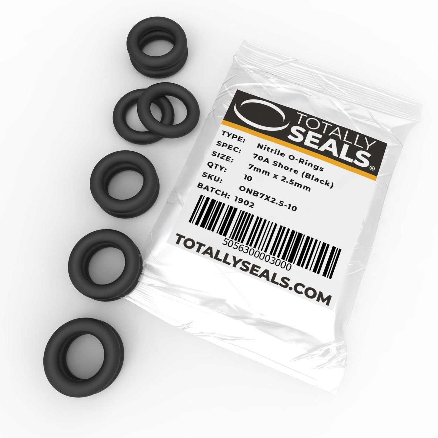 7mm x 2.5mm (12mm OD) Nitrile O-Rings - Totally Seals®
