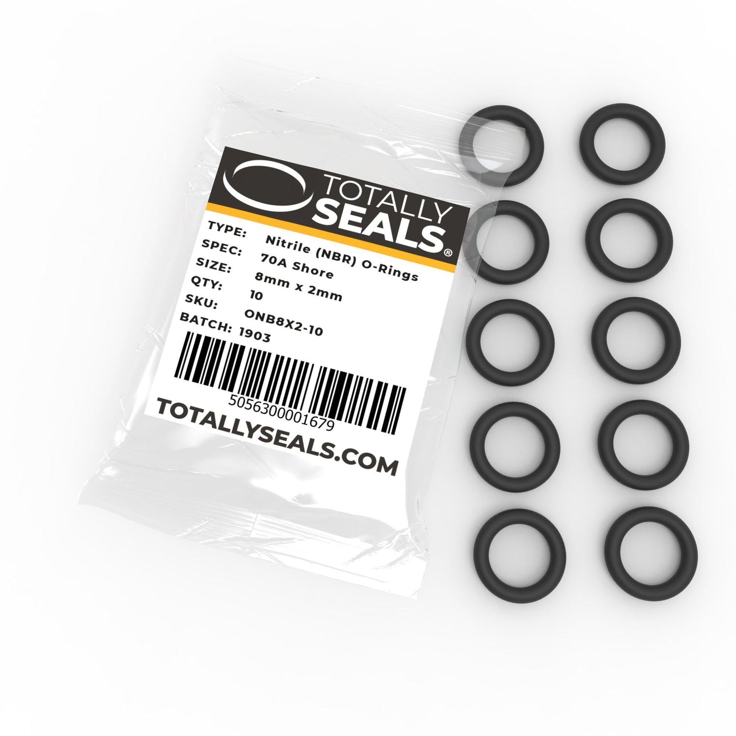 8mm x 2mm (12mm OD) Nitrile O-Rings - Totally Seals®