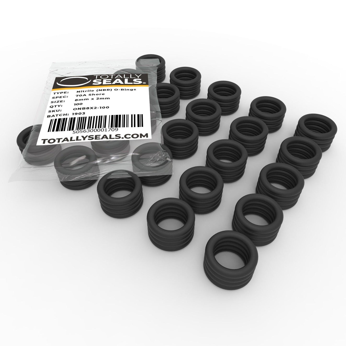 8mm x 2mm (12mm OD) Nitrile O-Rings - Totally Seals®