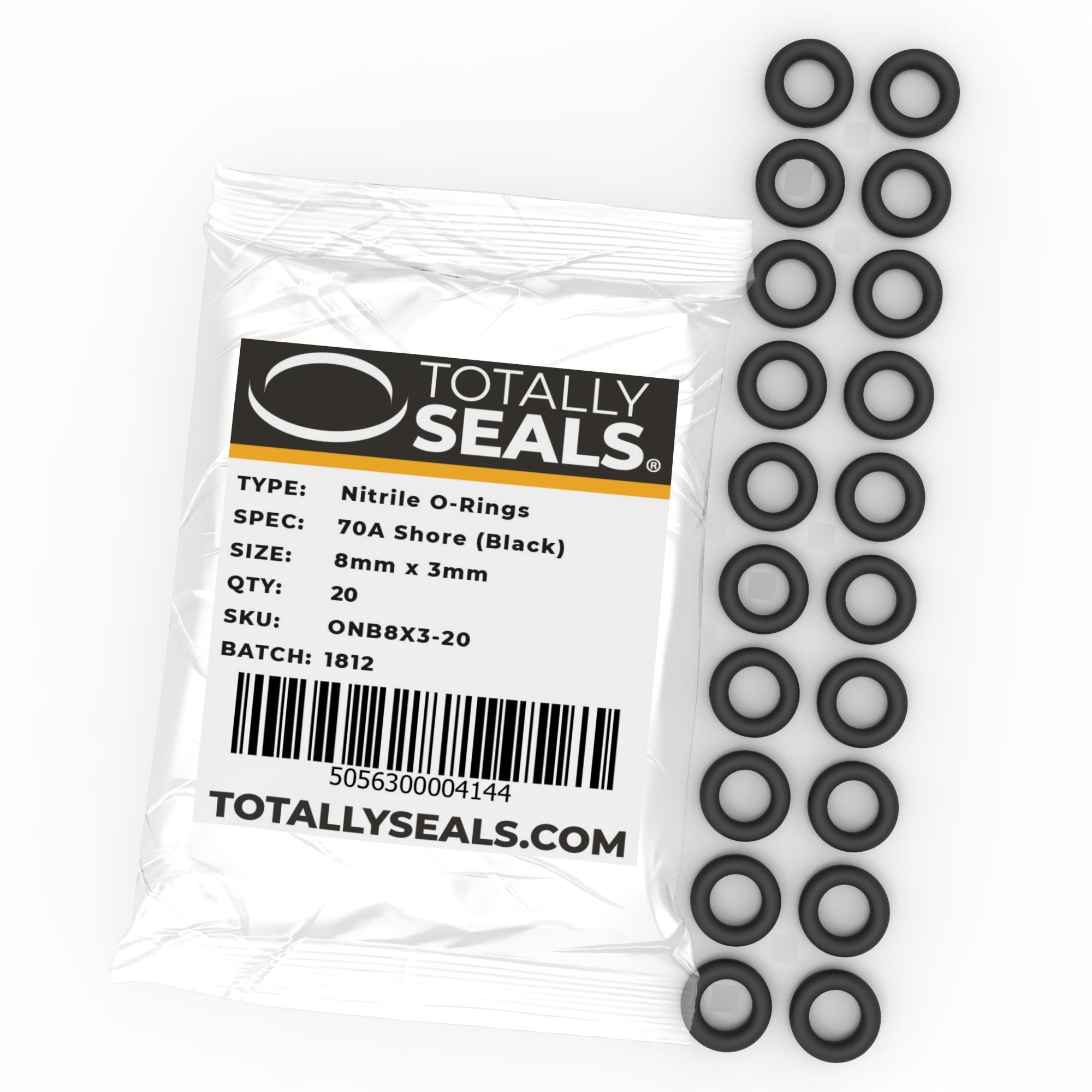 8 Inch O Rings 8mm x 3mm (14mm OD) Nitrile O-Rings – Totally Seals