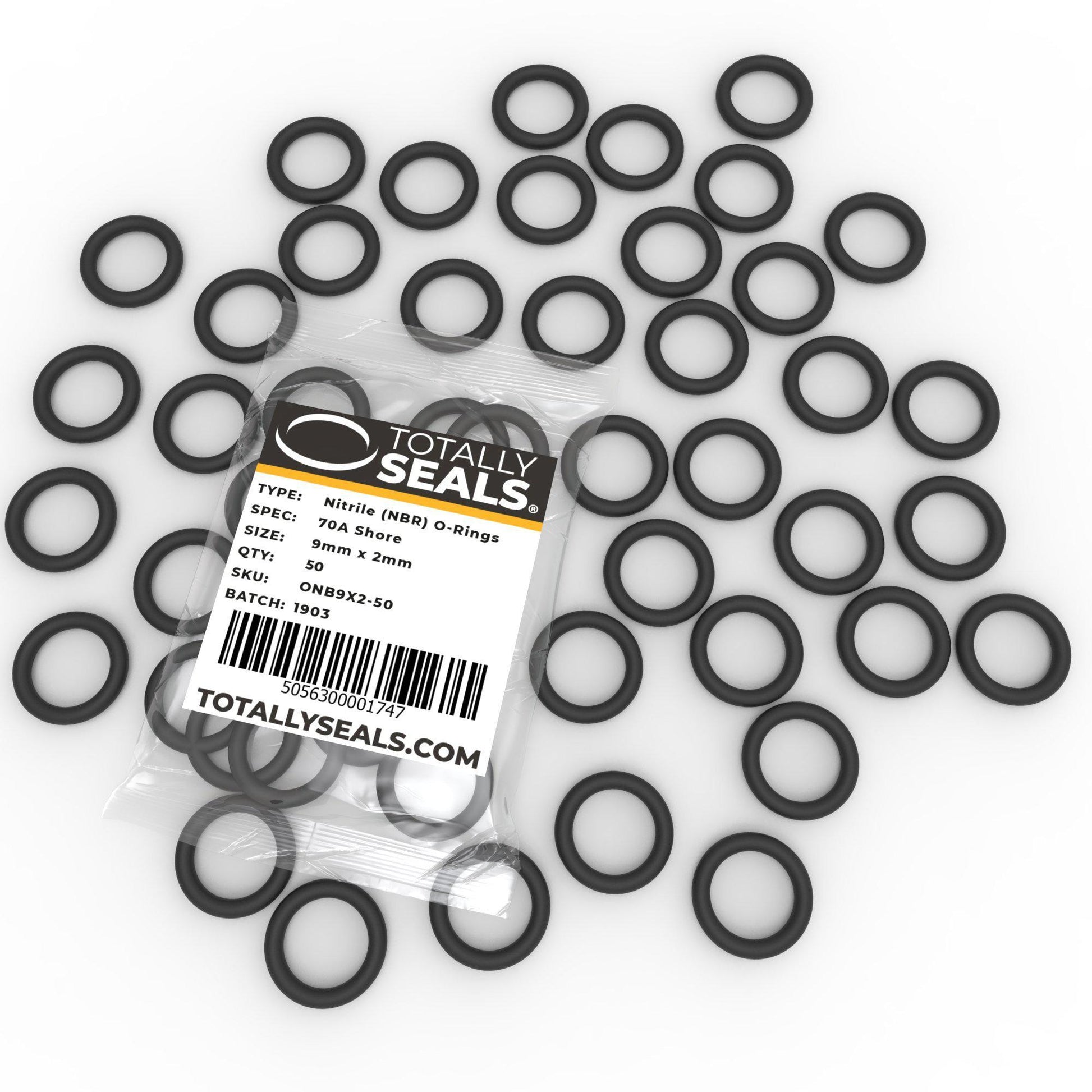 9mm x 2mm (13mm OD) Nitrile O-Rings - Totally Seals®